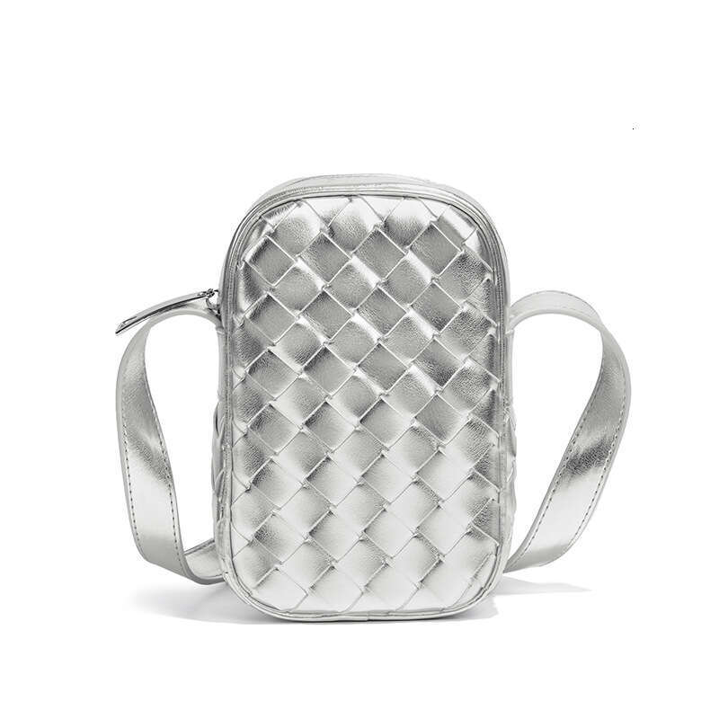 2025 Spring Summer New Woven Fashion Phone Casual Mini Single Shoulder Crossbody Square Bag