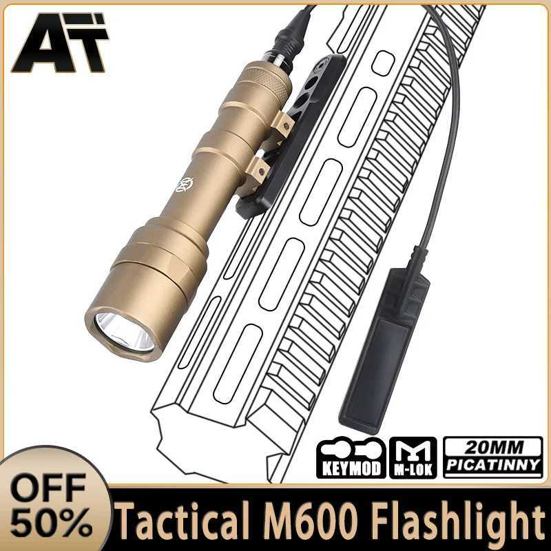 Tactical SF M600 Flashlight WADSN M600U LED Scout Light With M-LOK Keymod Offset Mounting Base Airsoft Hunting Weapon Accessory XJ250728