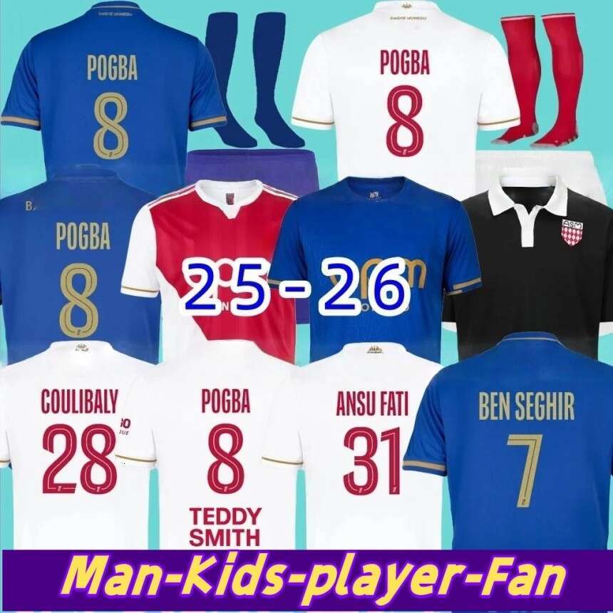 2025 2026 AS Monaco Black BEN YEDDER Footbal Jersey MININO LOADU GOLOVIN 25 26 maillot de foot BALOGUN EMBOL0 Floatage Men's FOFANA Football PlayerShirt
