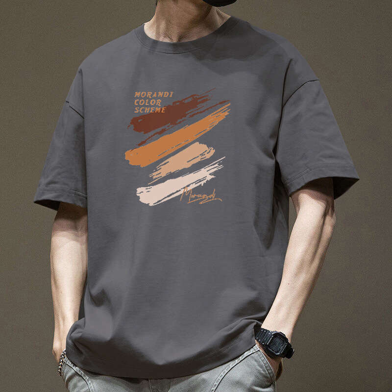 Designer T Shirt 200G Heavyweight Pure Cotton Japanese Style Short Sleeve T-Shirt For Men Summer New Trendy Loose Fit Men's Half Sleeve Tee Top G