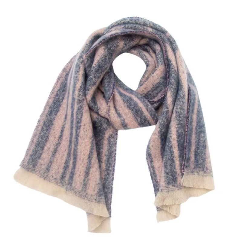 T1337 new style neck scarf European and American autumn and winter circle yarn short beard geometric jacquard scarf shawl