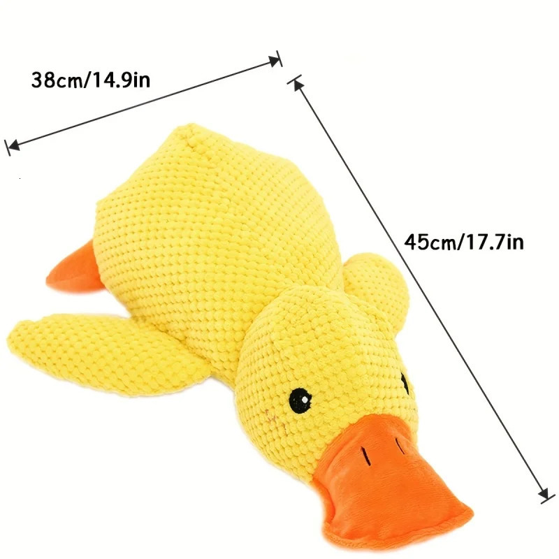 1pc Large DuckShaped Squeaky Plush Toy for Dogs Teeth Cleaning Durable ChewToy Interactive Fun Engaging Playtime 250729