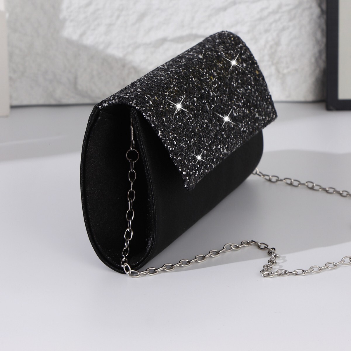 DHAL New Sequin Clutch Chain Banquet Dress Evening Ladies Square Bag