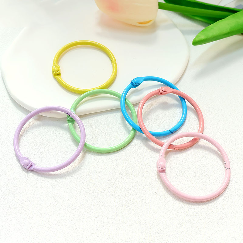 Candy color color keychain key ring bag jewelry accessories girl heart environmentally friendly baking paint diy book circle card ring