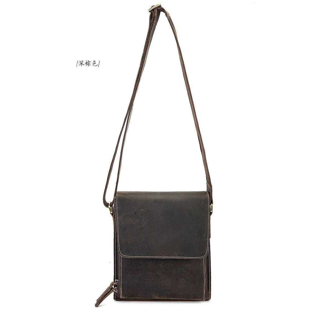 Casual Crossbody Genuine Shoulder Messenger Crazy Horse Leather Men Bags Wholesale Free Shipping