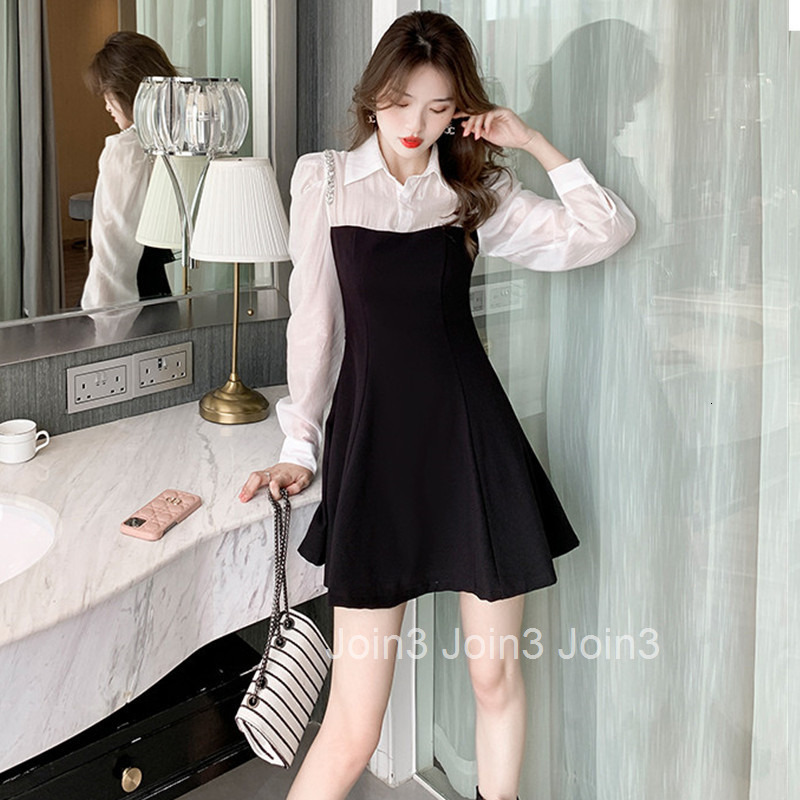 French Style Elegant Slim Fit Long Sleeve Dress Autumn New Belly Covering Pear Shape Body Slimming Shirt Collar A-line