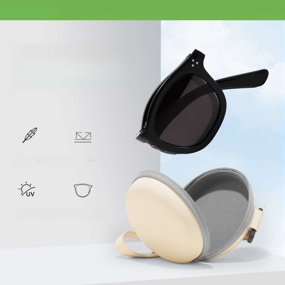 DHcollections Foldable Polarized Sunglasses - UV400 Protection, TR90 Frame, Portable Oval Shades for Men & Women (6 Colors)