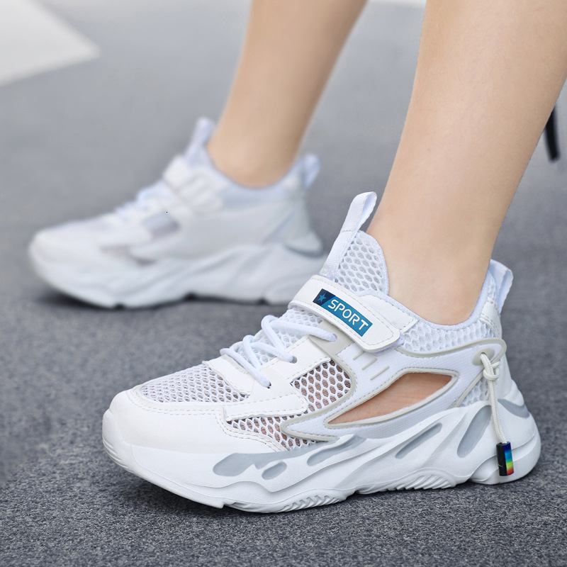 Perforated Frame Kids, Spring and Summer Breathable Solid Sole Dad Shoes, Single Mesh Casual Shoes for Kids