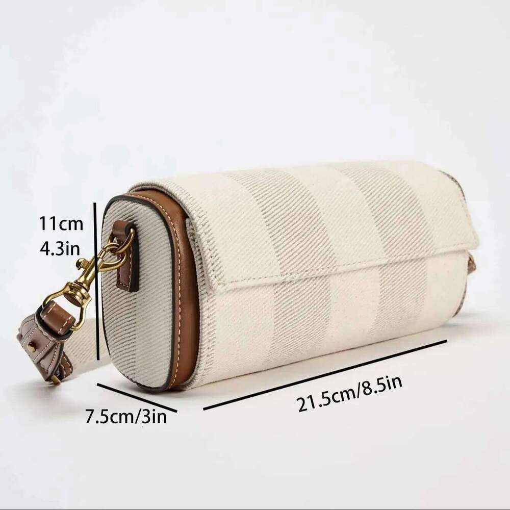 Women's Bags Designer Women's Bags Designer Wide Strap Women's Vintage Striped Crossbody Bag, Summer Tote Ladies Handbags, One Shoulder
