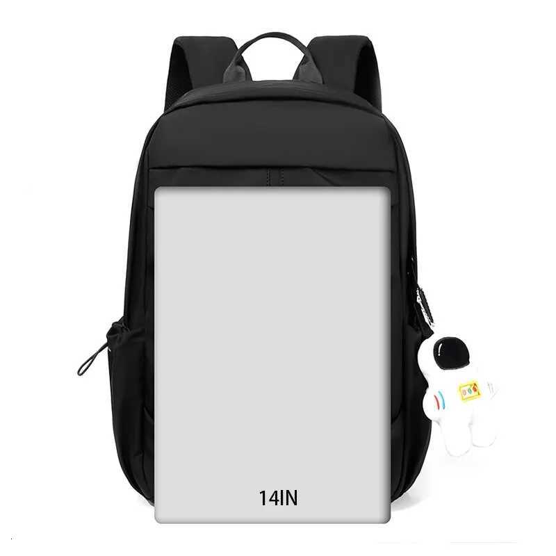 1 14 Inch Large Capacity Leisure Schoolbag Sports Simple Men And Women Universal Computer Backpack With Pendant S250728