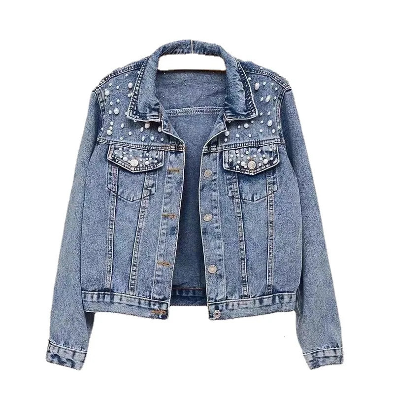 Denim Coat Women Turn Down Collar Single Breasted Full Sleeve Jackets Loose Casual Regular Short Jacket 250729