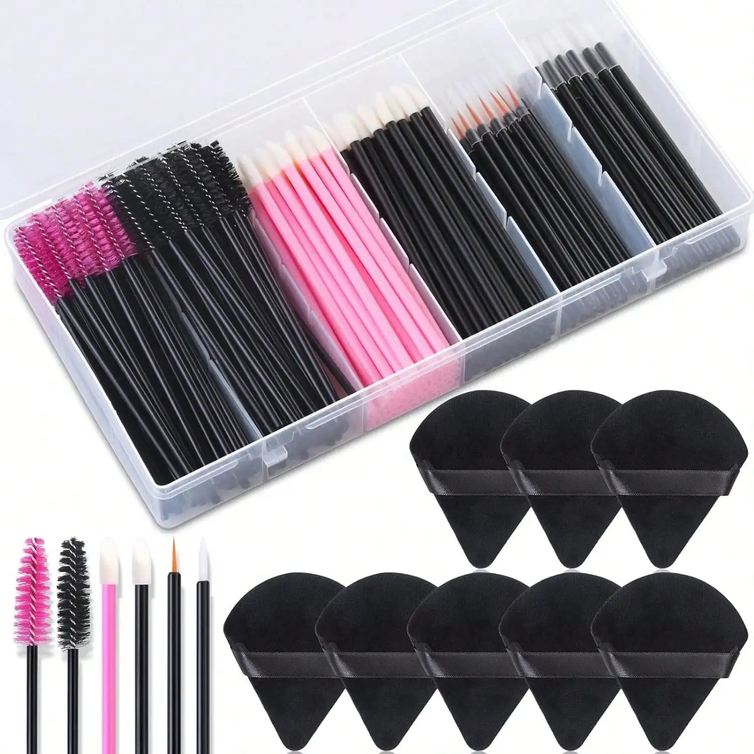 309-Piece Professional Disposable Makeup Kit - Triangular Puffs Mascara WandsCosmetic Applicators - Hygienic Beauty Tools Set 250729