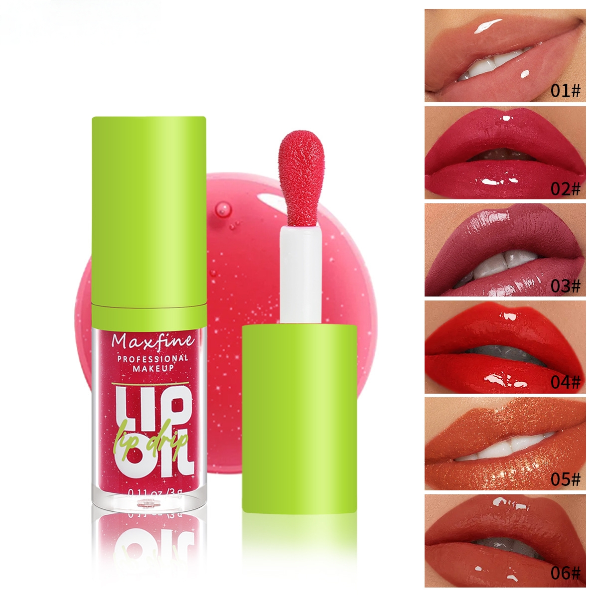 6 Colors Lip Gloss Plumping Lip Glaze Lip Balm Crystal Jelly Moisturizing Lip Oil Long Lasting Lipstick Transparent Lip Care Cherry Mineral Non-stick 