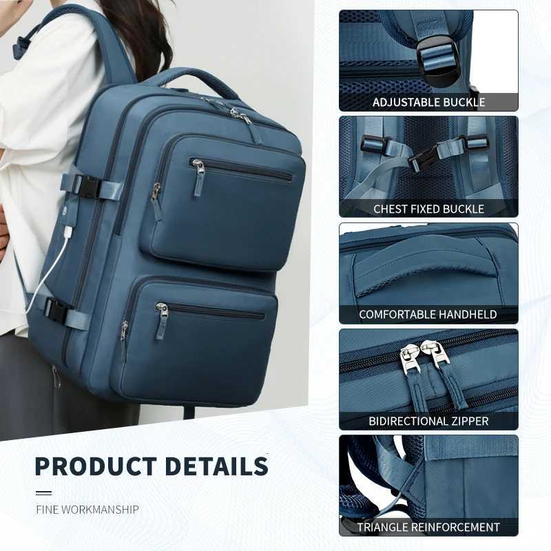 Large Travel Backpack for Women Men Cabin Bag Multifunctional Airplane Waterproof Backpack with USB Charging Anti-Theft Backpack S250728