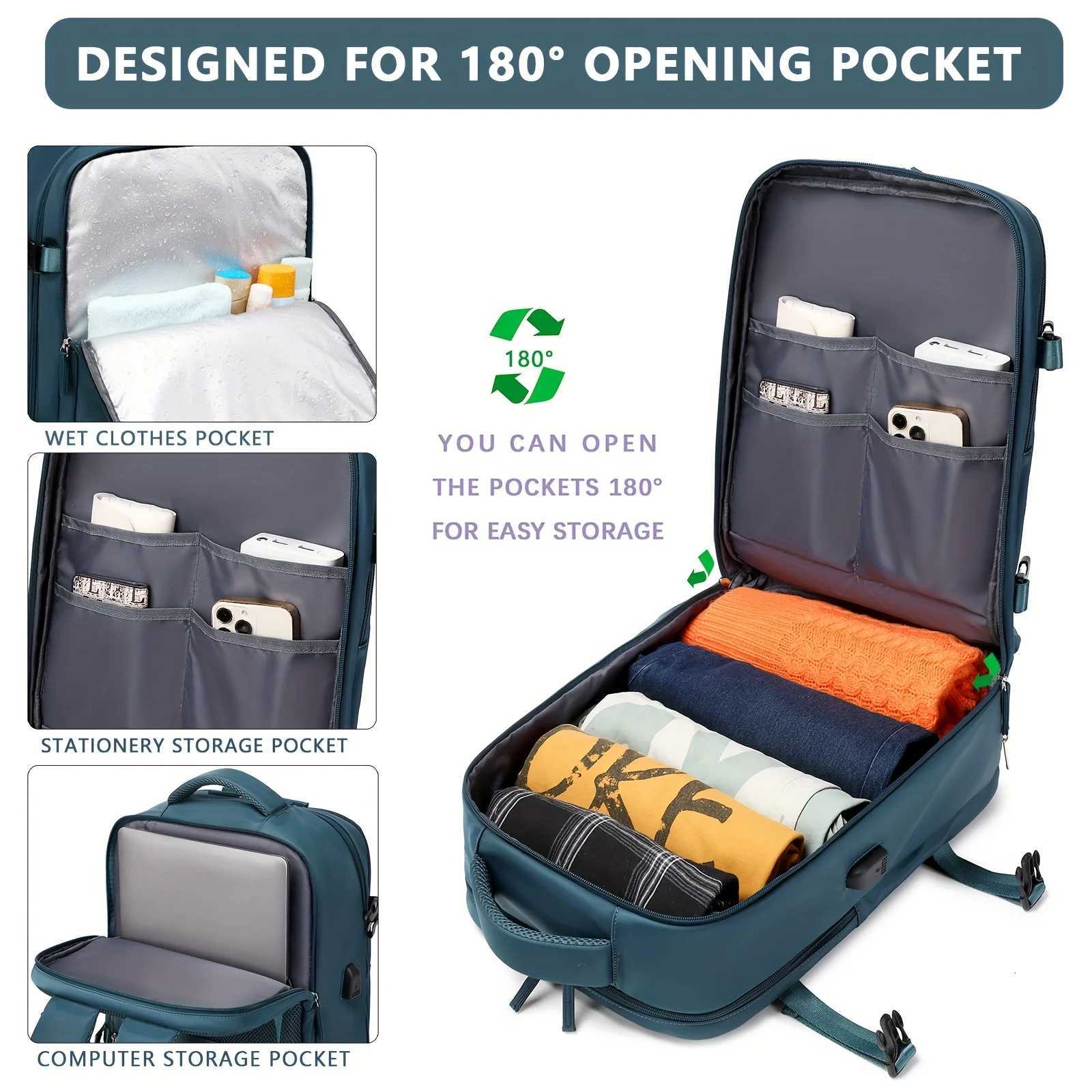 Mens travel backpack waterproof laptop backpack compartment with shoes laptop carry-on backpack S250728