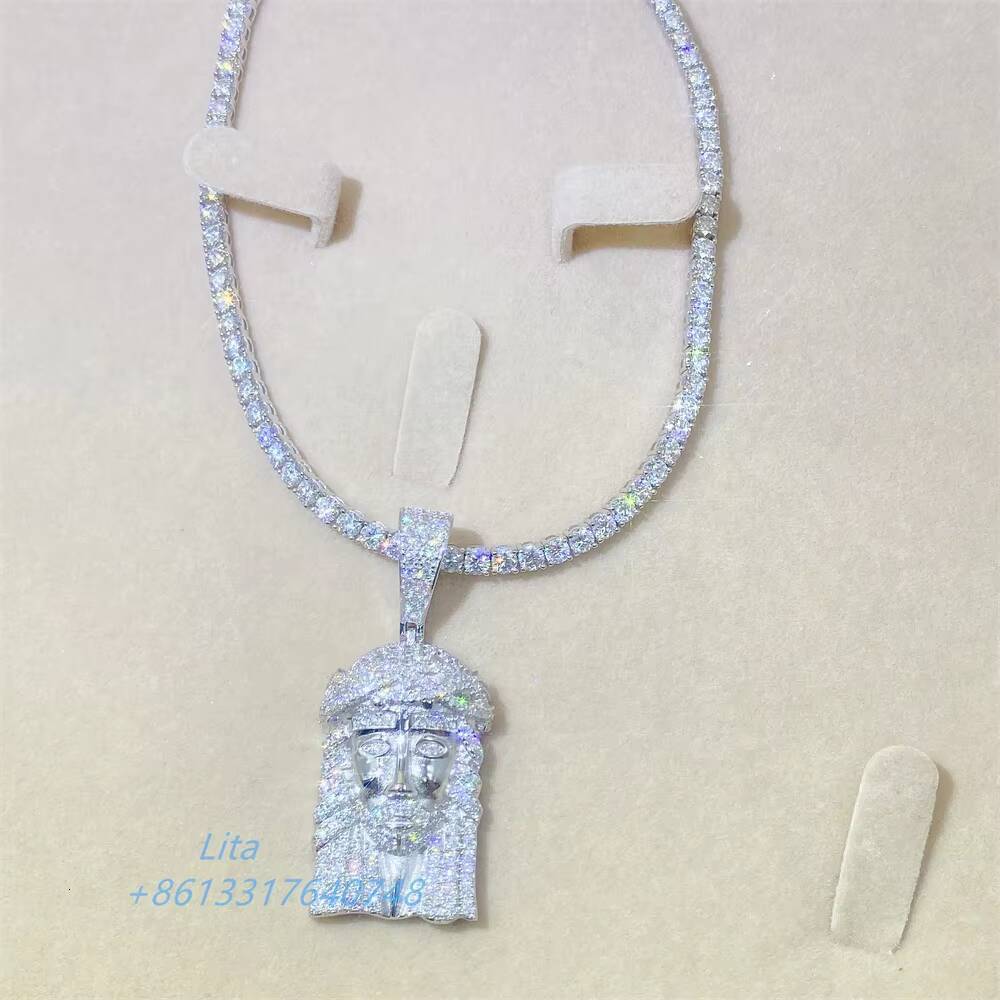 Factory Direct Sale Iced Out Jewelry 10k Solid Goold 3mm 20inch Bling Moissanite Custom Tennis Chain Necklace