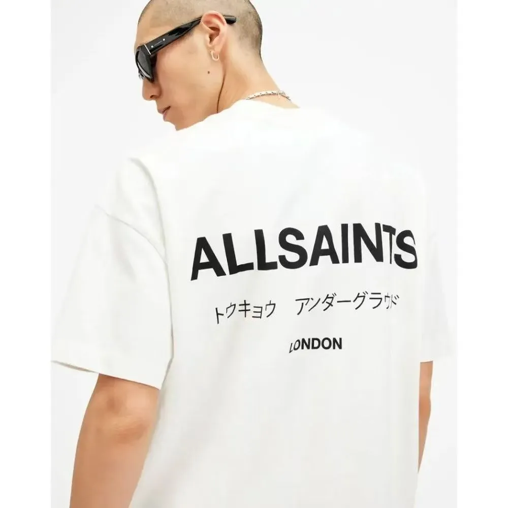 AllSaint Men's T-Shirts Trend Brand All Saints tshirt Underground Temple Cotton Womens T-shirt Mens Short Slip Couple Casual Loose Harajuku Top