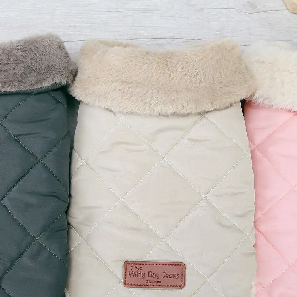 Warm Chihuahua Dog Cat Clothes Winter Fur Collar Small Dogs Puppy Coat Thick Cotton Pet Jacket Outfits for Pug 250729