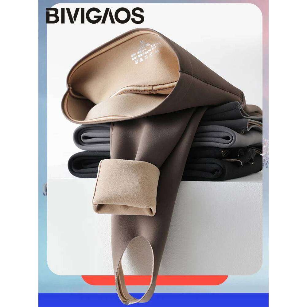 BIVIGAOS Autumn Winter New Rabbit Fleece Thicken Boots Women Slim Foot Pants Yoga Fiess Sports Warm Shark Leggings