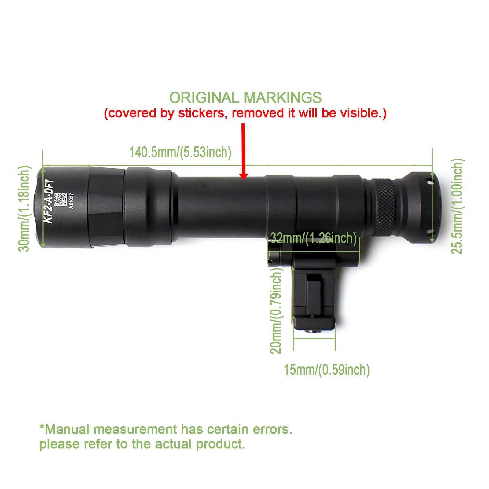 640DFT PRO Dual Fuel Tactical Gun LED Light Offset Side Mount Hunting Lighting Weapon Light XJ250728