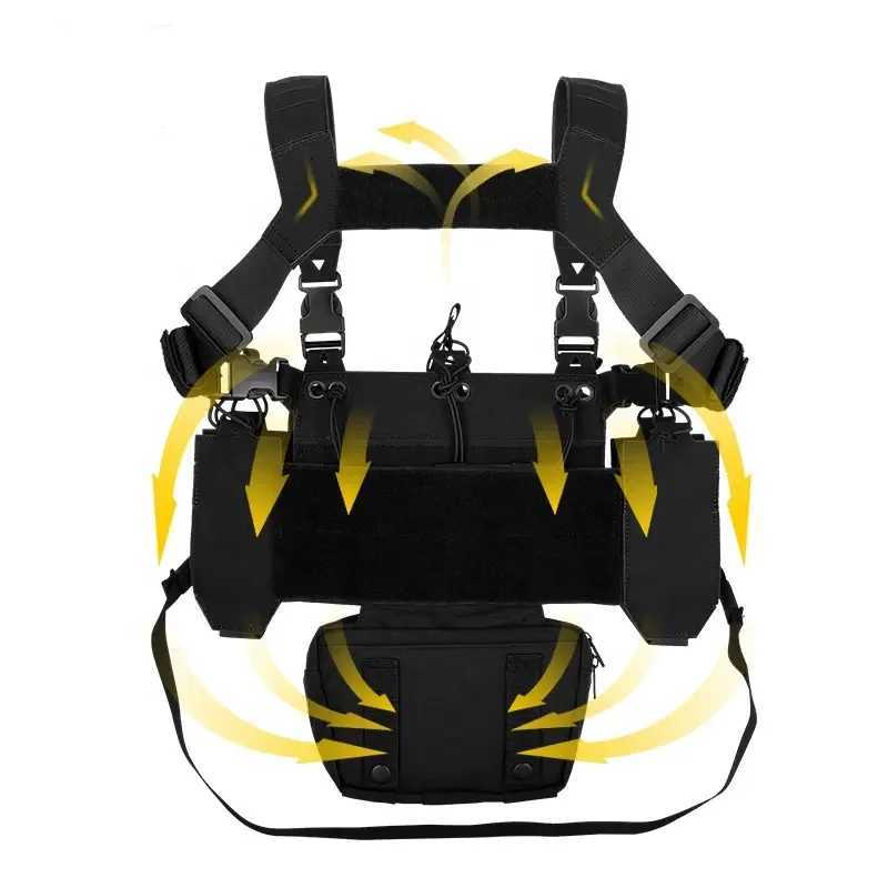 YAKEDA Tactical Chest Mini Rig Vest with Magazine Pouch Adjustable Detachable Laser-cutting Molle Modular Chest Vest Z250728