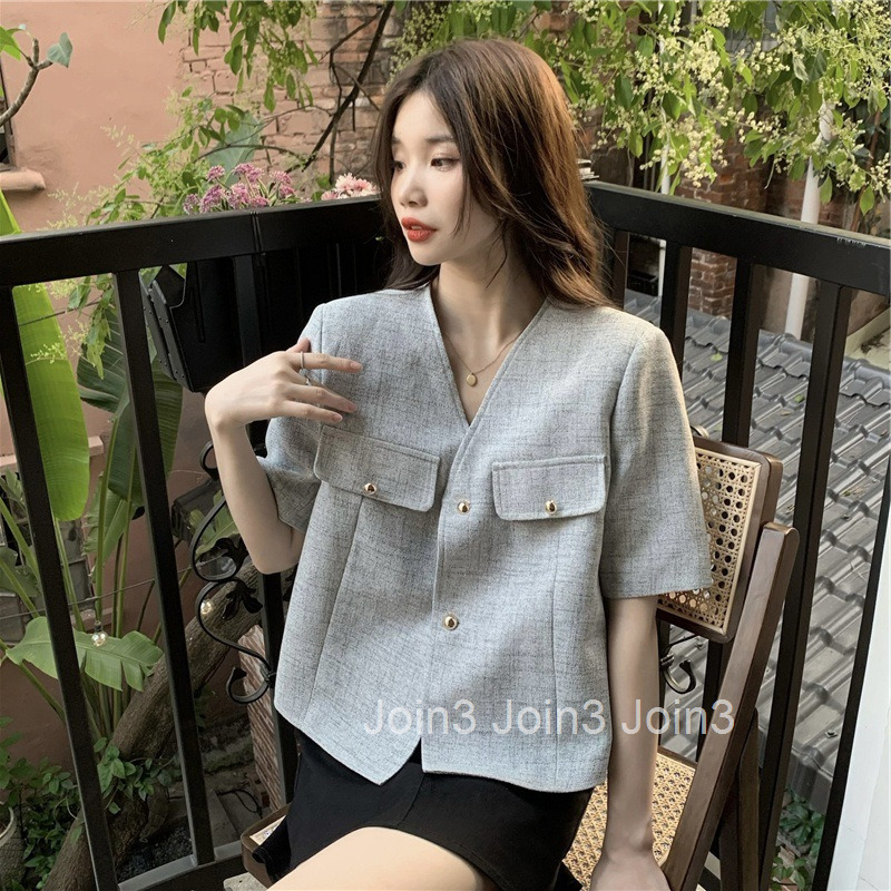 Internet Celebrity Short Sleeve Top for Women Summer Design Sense Niche New Fashion Small Fragrance Style Plus Size Short Sleeve Shirt Womens Blouse