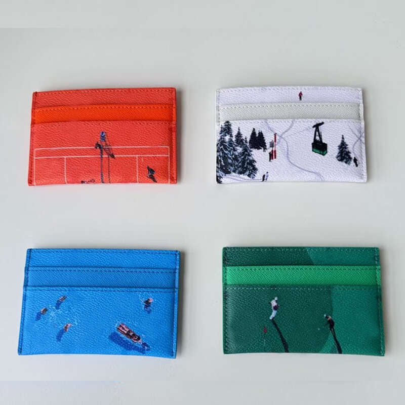 Designer Mens Leather 10a Golf Slender Ski Wallet Coin Purse Key Pouch Passport Cover Card Holder TOP Mirror Quality