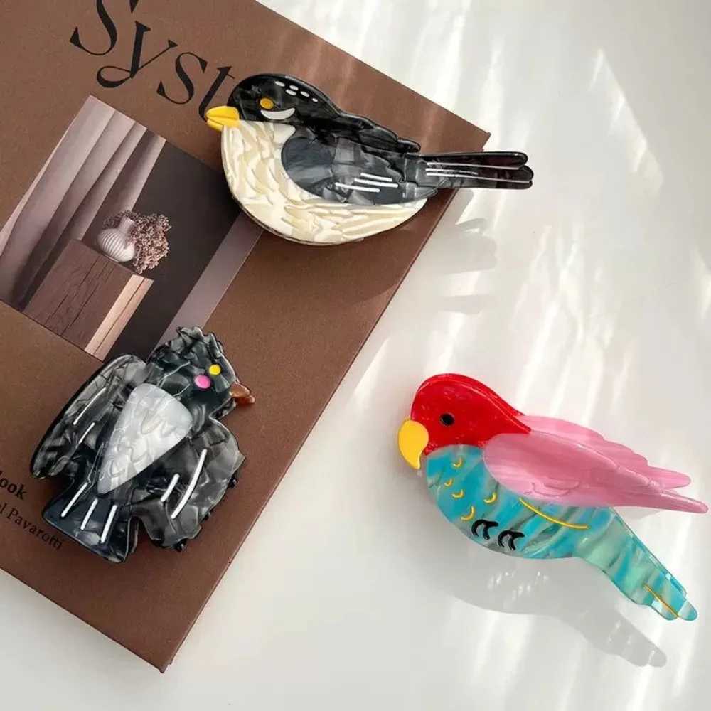 Cute Cartoon Animal Shark Clip Creative Woodpecker Acetic Acid Hair Claw Korean Style Hair Accessory Swallow Bird Hair Claw Female Z250729