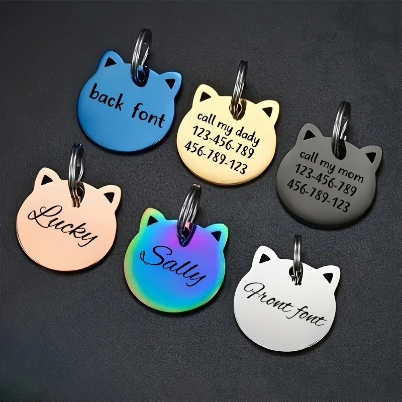 1pc Customizable Pet ID Tag Zinc Alloy Engraved Name Phone Number Durable Dog Cat Tag for Identification 250729