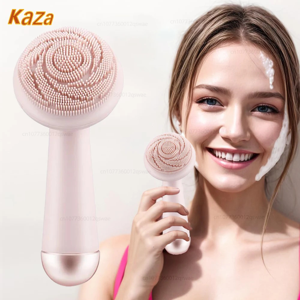 Electric SiliconeFace Cleansing Brush Facial Cleanser Vibration Roller Massage Deep Clean Brush Pore Exfoliating Cleanser 250726