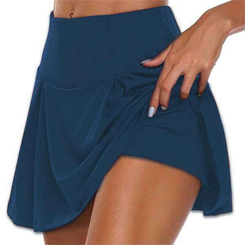 Summer Women Sprints Tennis Dance Fiess Short Quick Drying Solid Female Lining High Waist Mini Skirts Shorts Df4987