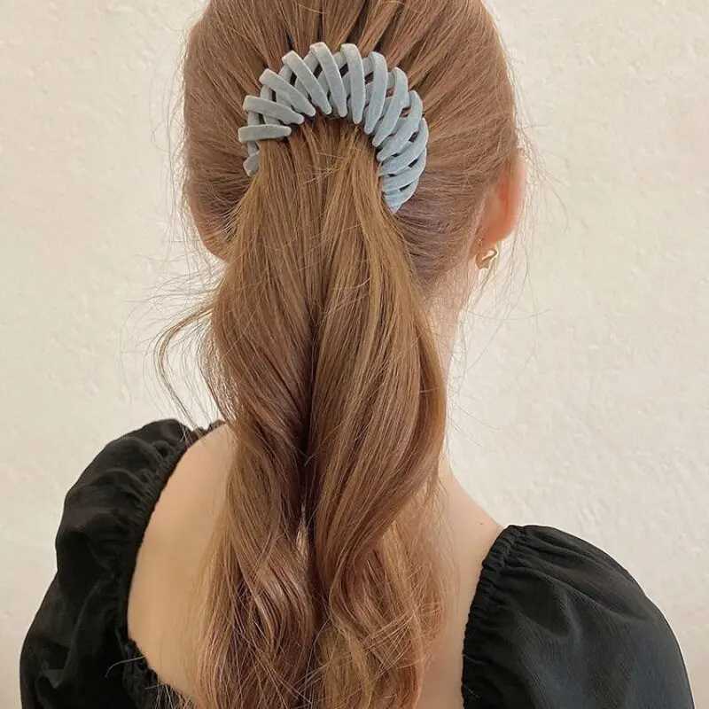 2Pcs Ponytail Hair Clips for Women Bird Nest Shaped Hair Claw Girls Simple Hairpin Lazy Braiding Tool Women Hair Accessories Z250729