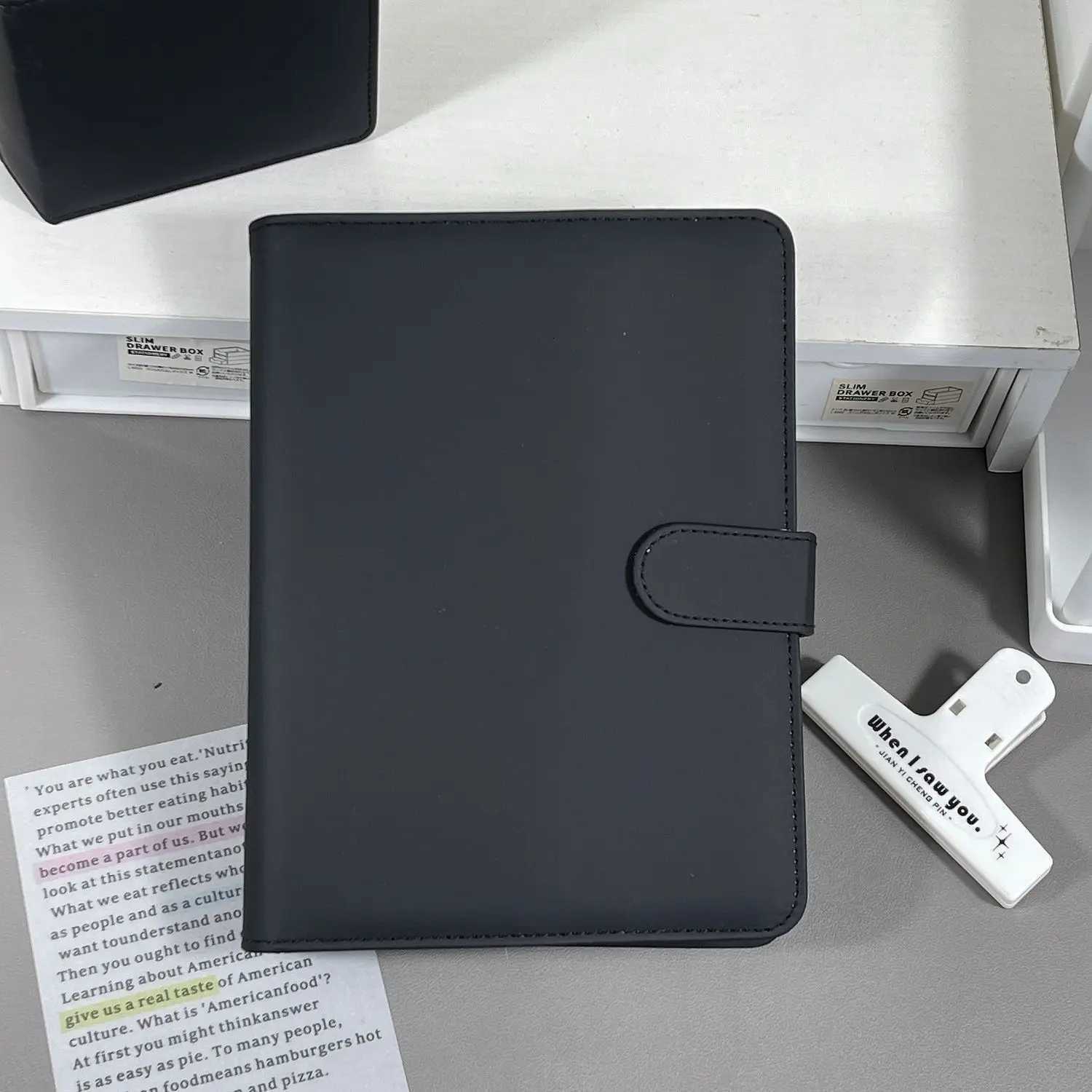 IFFVGX Black A5 Kpop Idol Binder Photocard Holder PU Photo Album Photocards Collect Book Card Storage Kaii Stationery Photocard Supplies Z250729