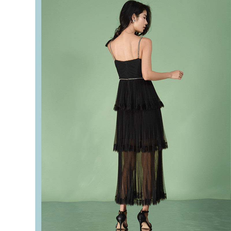 2025 Summer New Elegant Diamond Cake Skirt Sling Dress Elegant Banquet Basic Dresses 6116506