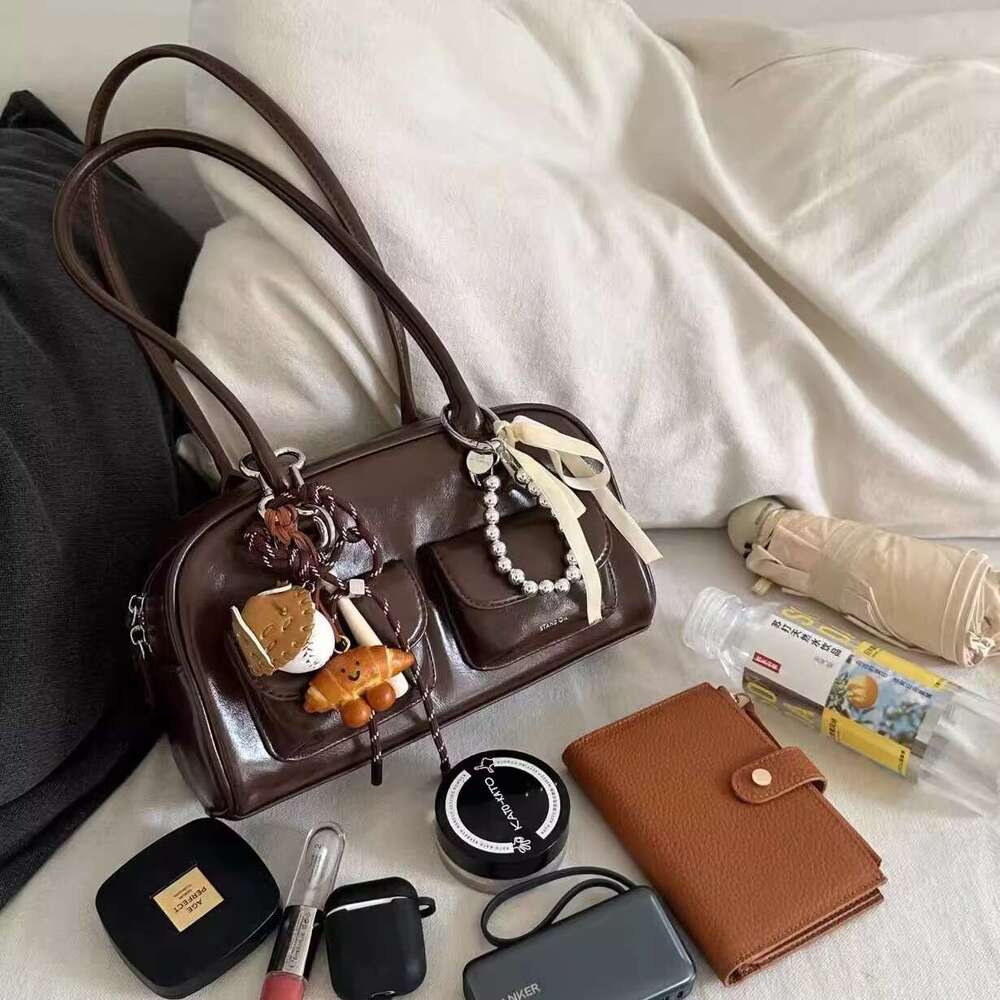 Yunzhen Same Style for Women 2025 Autumn Winter New Korean Ins Large Capacity Bowling Ball Handbag Shoulder Bag