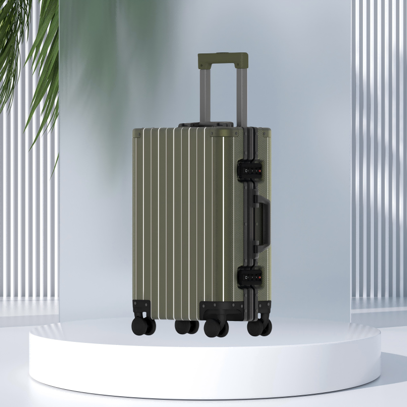 New all aluminum luggage with 20 inch boarding case and men's and women's luggage with thickened all metal swivel wheels for travel