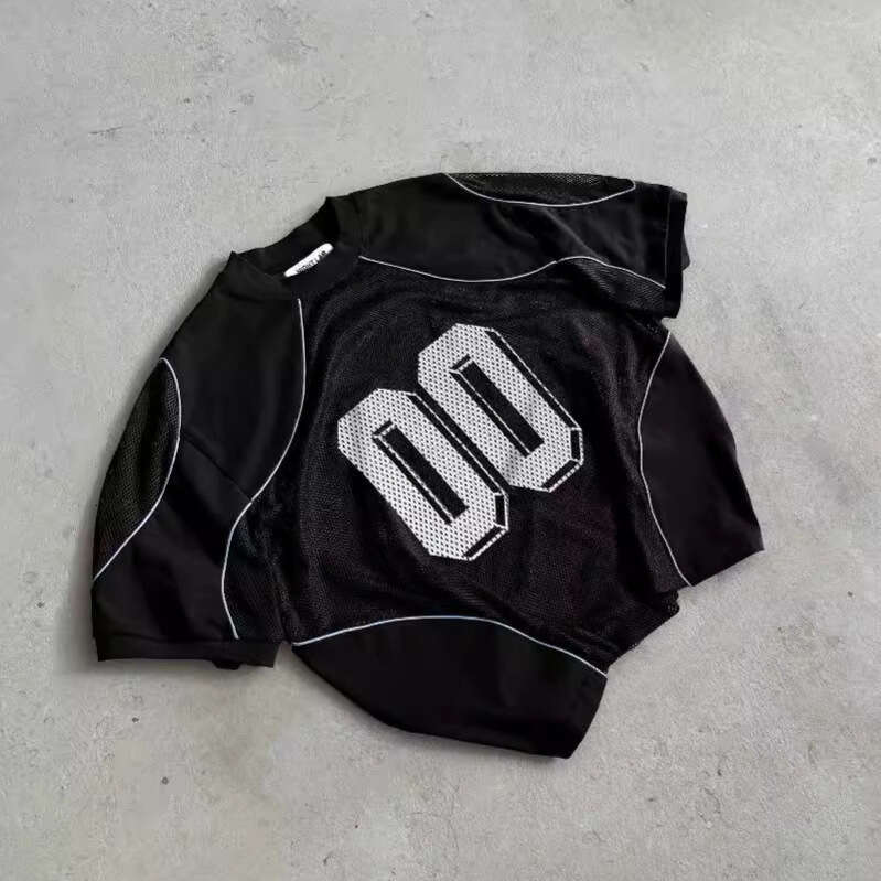 Fashion Mesh Loose Training Top Summer Couple Digital 3D Pattern Breathable Sports Shirt