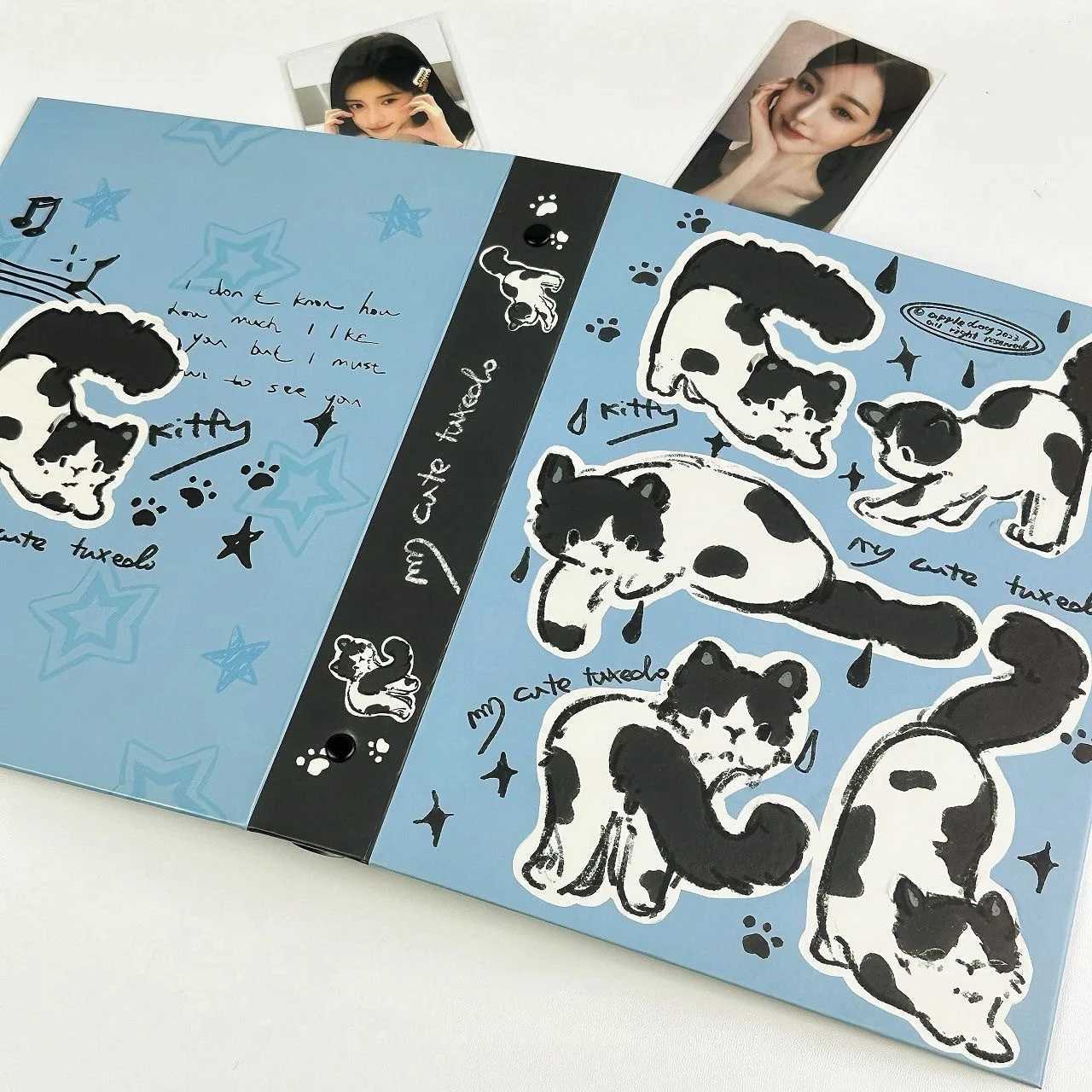 iffvgx Kitten A5 Photocard Holder Binder Kpop Idol Photo Album Photocards Collect Book Album for Photographs Kaii Stationery Z250729