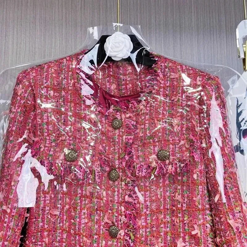 Spring Autumn Coat Women n Sense Korean Overcoat Fragrance Jacket Tweed Temperament Outerwear Slim Fashion Top Female 250729