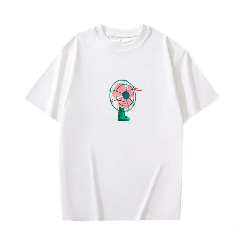 Designer T Shirt Trendy Retro Hong Kong Style Heavy Cotton Short Sleeve T-Shirt Loose Summer Japanese Cartoon Ins Trendy Brand Versatile Men Graphic T