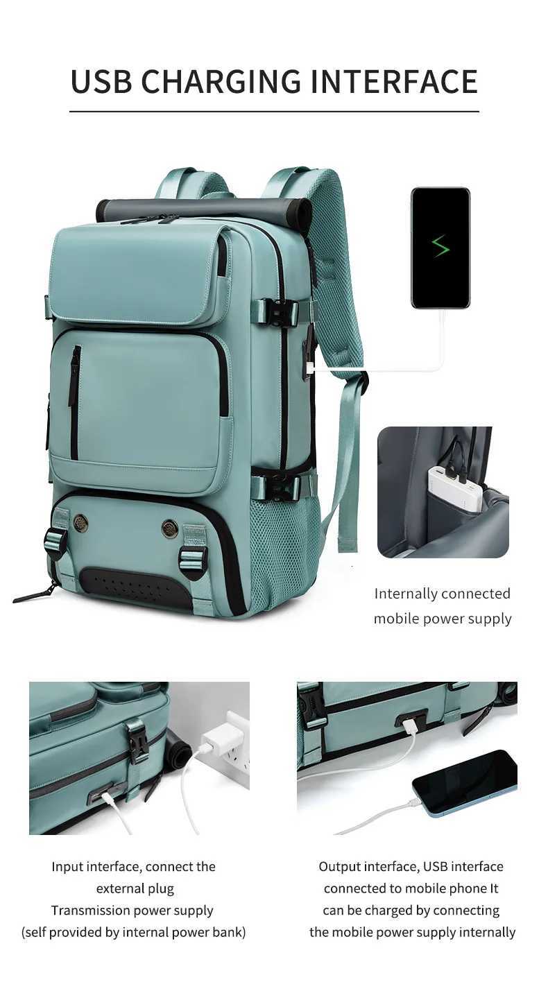 XOKY Large Travel Backpack Boardable Backpack USB Charging Waterproof Outdoor Travel Backpack independent shoe compartment 8102 S250728