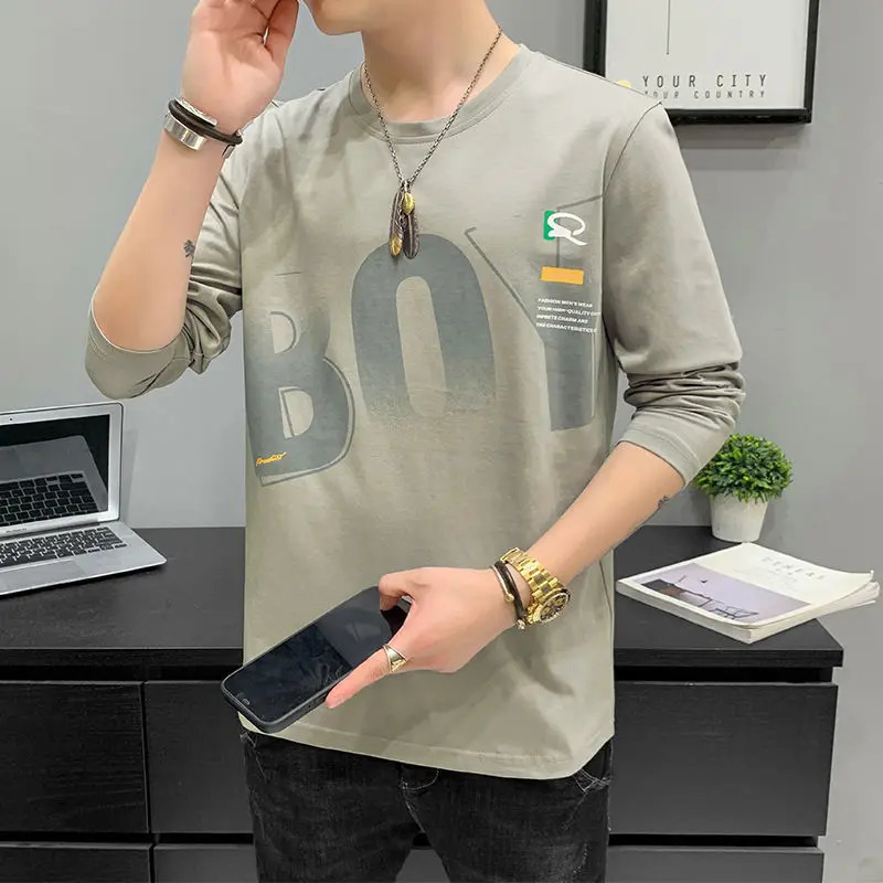 Spring Autumn Mens Trendy Long Sleeve TShirt 250729