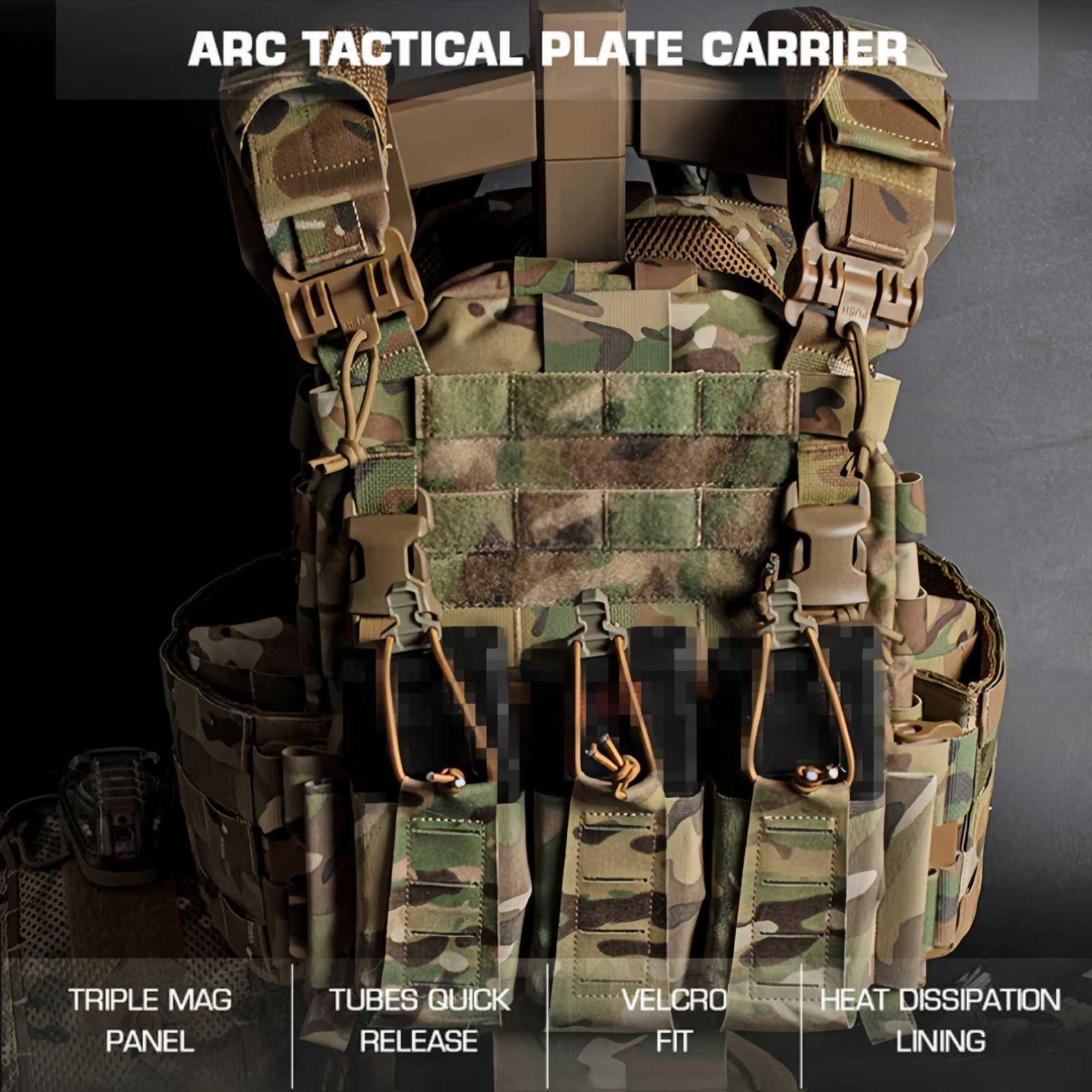 ARC Outdoor Vest - Mesh-Lined with Quick-Release Tubes System for Hiking Airsoft Z250728