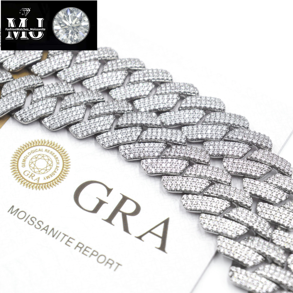 Necklace Designer Jewelry Cuban k Chain Custom Vvs Moissanite Iced Out Sterg Sier Pass Dia Test Hip Hop Chains for Men Jewelery