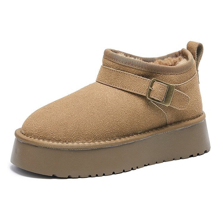 Hot New Free Shipping designer for womens boots khaki brown Seasonal new retro French fashion versatile thick soled casual cotton shoes