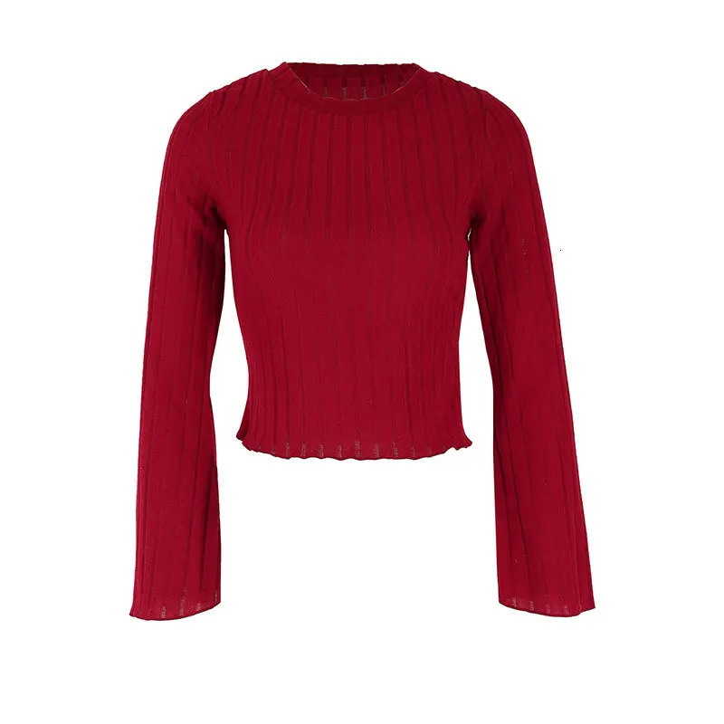 Women Tshirt Autumn Fashion Streetwear Oneck Casual Slim Long Sleeves Sexy Red Tees Elegant Female Versatile Top Clothing 250729