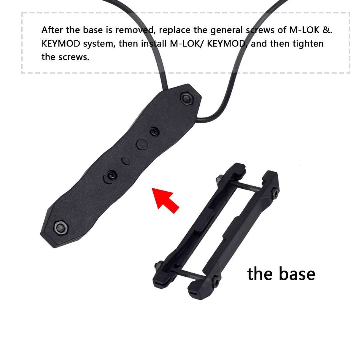 Mlok Keymod 20mm DBAL A2 PEQ 15 NGAL MAWL M300 M600 Flashlight Weapon Gun Light Boost Remote Dual Function Switch 2.5mm/SF Plug XJ250728