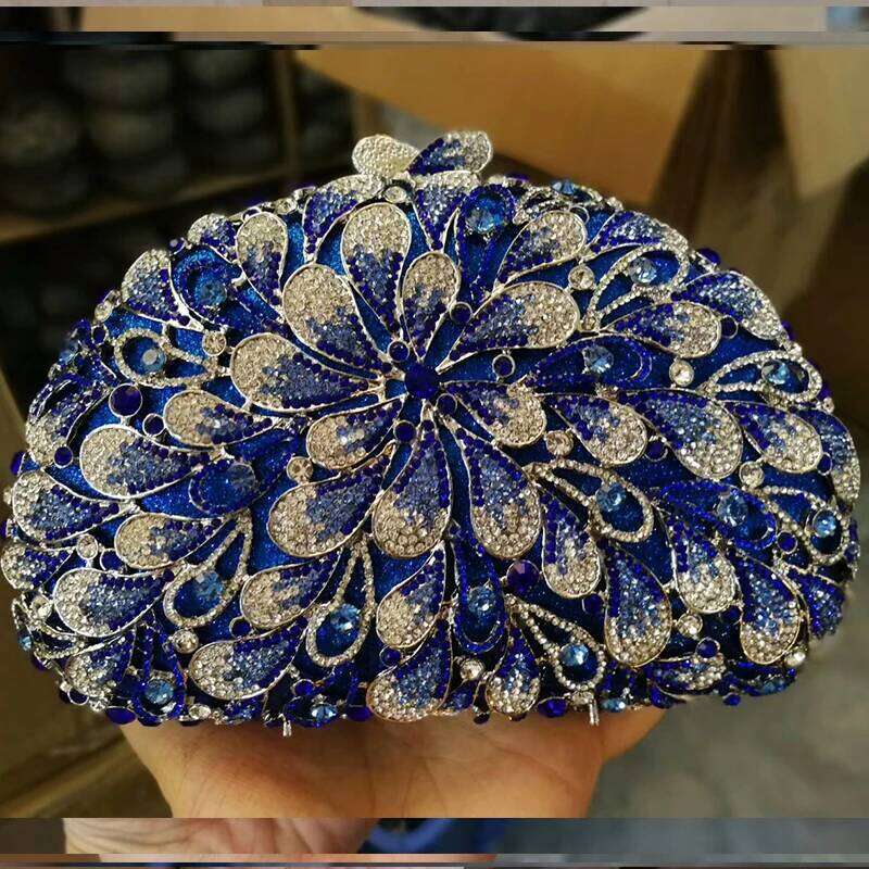 Full Stones Minaudiere green/Red ClutcH Crystal Evening Bags Handbag Women Party Prom Bag Bridal Clutches Wedding Purse