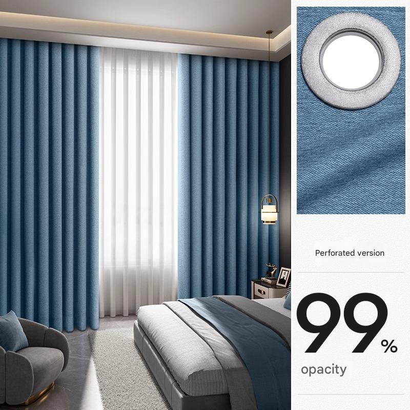 YL-36724 Punch-free sunshade cloth curtains, fully blackout finished curtains, strong blackout and heat insulation floating curtains, blackout curtain
