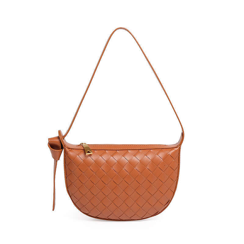 Women Woven Fashion Simple New Shoulder Zipper Texture Versatile Underarm Bag